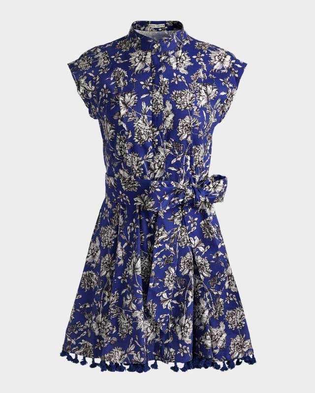 Lucy Blooming Wild Cuffed Cap Sleeve Mini Shirtdress
